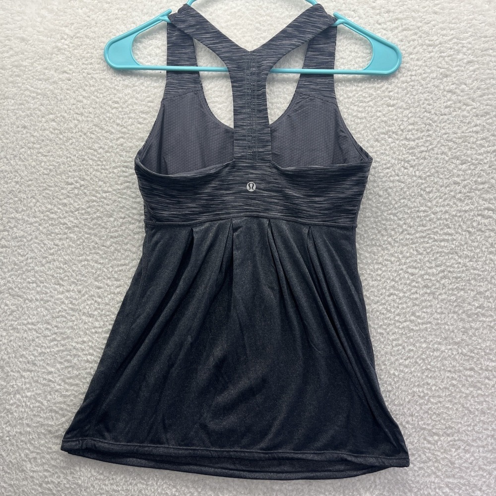 Lululemon TankTop Womens 6 Gray Power Yback Sleeveless Gym Yoga Active Workout - Picture 6 of 11